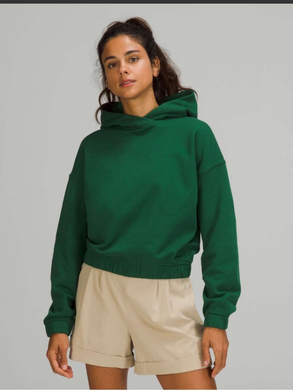 Lululemon Relaxed Cropped Hoodie in Everglade Green